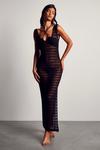 MissPap Knitted Plunge Front Maxi Dress thumbnail 4