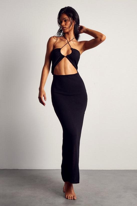 MissPap Knitted Keyhole Cut Out Maxi Dress 1