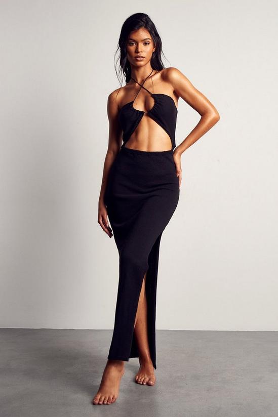 MissPap Knitted Keyhole Cut Out Maxi Dress 4