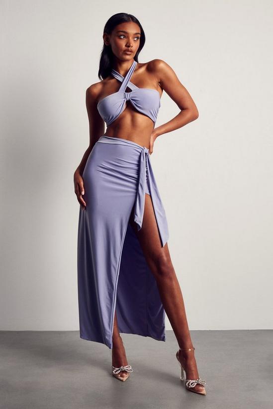 MissPap Double Layer Slinky Tie Side Maxi Co-ord 1