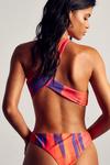 MissPap Abstract Print One Shoulder Plunge Swimsuit thumbnail 3