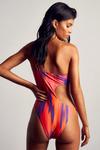 MissPap Abstract Print Cut Out One Shoulder Swimsuit thumbnail 4