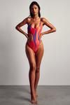 MissPap Abstract Print Cut Out One Shoulder Swimsuit thumbnail 5