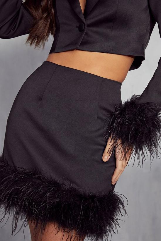 MissPap Minnie Premium Feather Trim Tailored Skirt 2