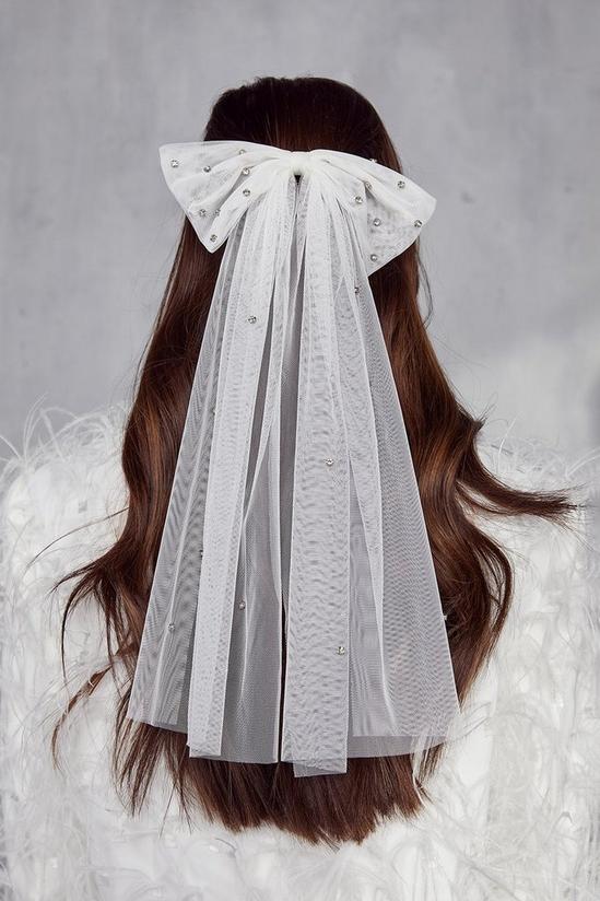 MissPap Diamante Bow Tulle Hair Clip 1
