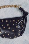 MissPap Mini Leather Look Studded Chain Grab Bag thumbnail 2