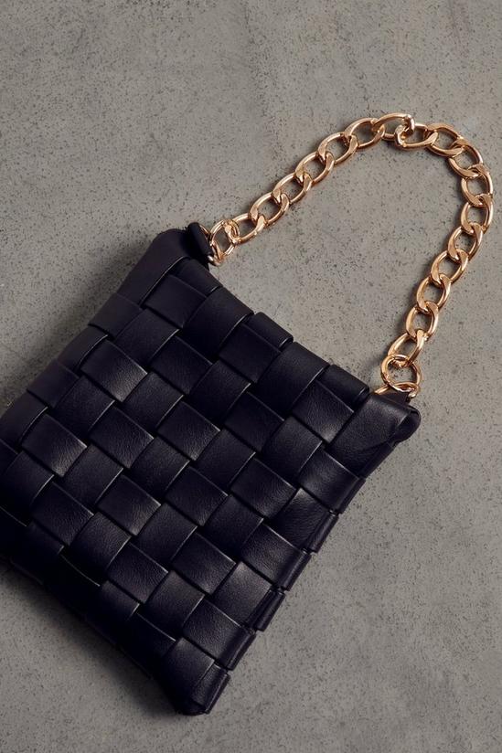 MissPap Leather Look Woven Chain Grab Bag 2