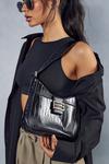 MissPap Leather Look Croc Buckle Shoulder Bag thumbnail 1