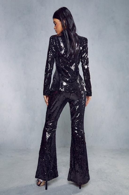 MissPap High Shine Sequin Flared Trousers 3