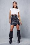 MissPap Premium Leather Look Biker Mini Skirt thumbnail 1