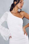 MissPap Premium Mesh Ruched One Shoulder Mini Dress thumbnail 2