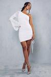 MissPap Premium Mesh Ruched One Shoulder Mini Dress thumbnail 4