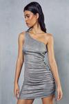 MissPap Glitter One Shoulder Ruched Side Mini Dress thumbnail 5
