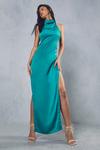 MissPap Premium Satin High Neck Backless Maxi Dress thumbnail 4