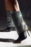 MissPap Diamante Folded Knee High Boots thumbnail 1