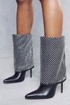 MissPap Diamante Folded Knee High Boots thumbnail 2