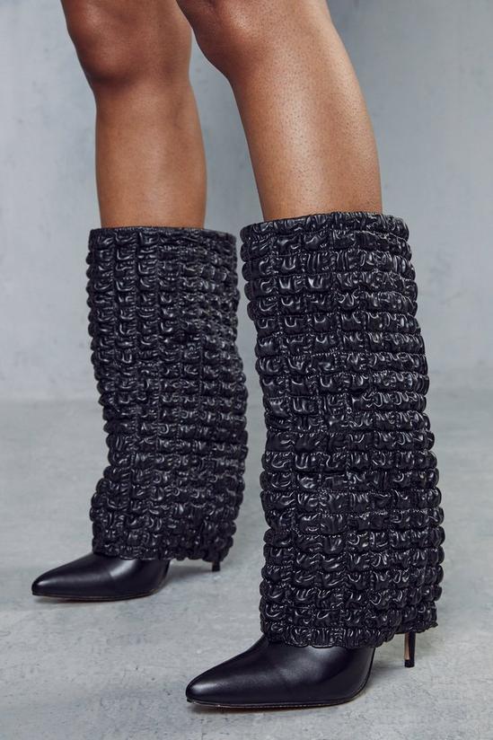 MissPap Textured Folded Knee High Boots 1