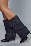 MissPap Textured Folded Knee High Boots thumbnail 3