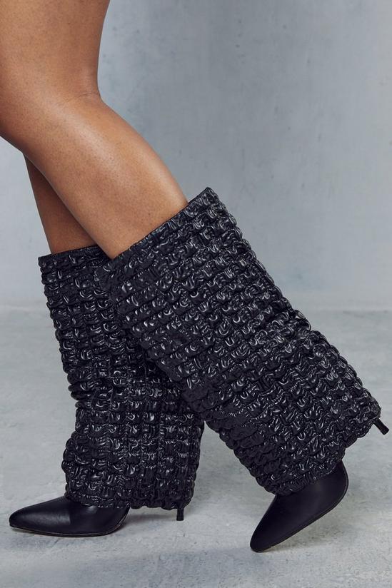 MissPap Textured Folded Knee High Boots 3