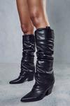 MissPap Ruched Western Knee High Boots thumbnail 1