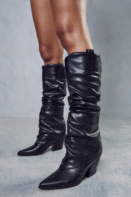 MissPap Ruched Western Knee High Boots 1