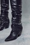 MissPap Ruched Western Knee High Boots thumbnail 2