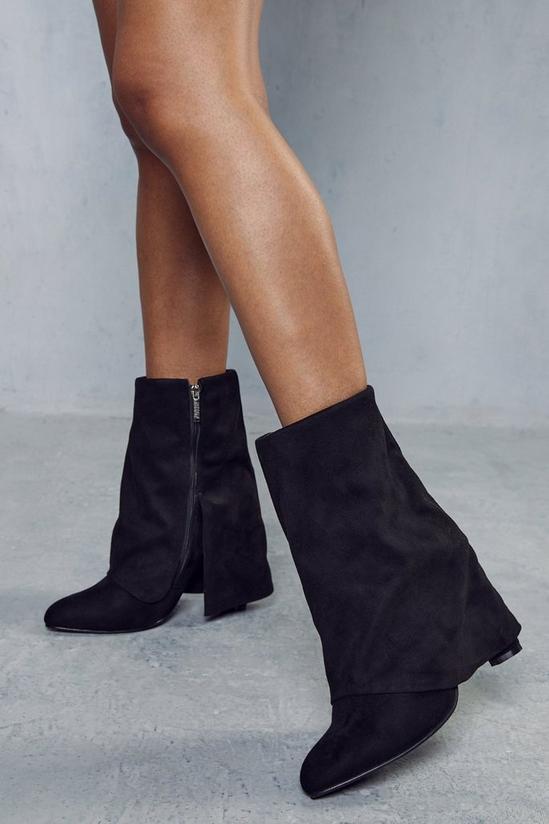 MissPap Faux Suede Folded Ankle Boots 1