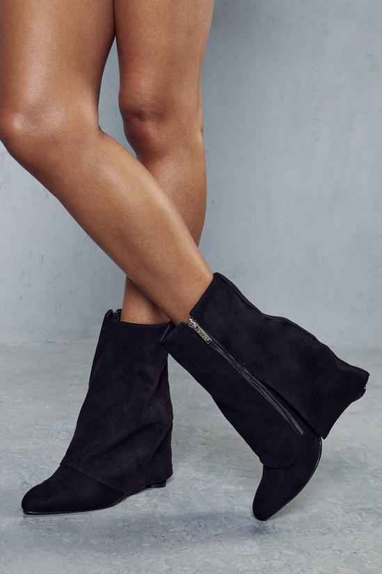 MissPap Faux Suede Folded Ankle Boots 3