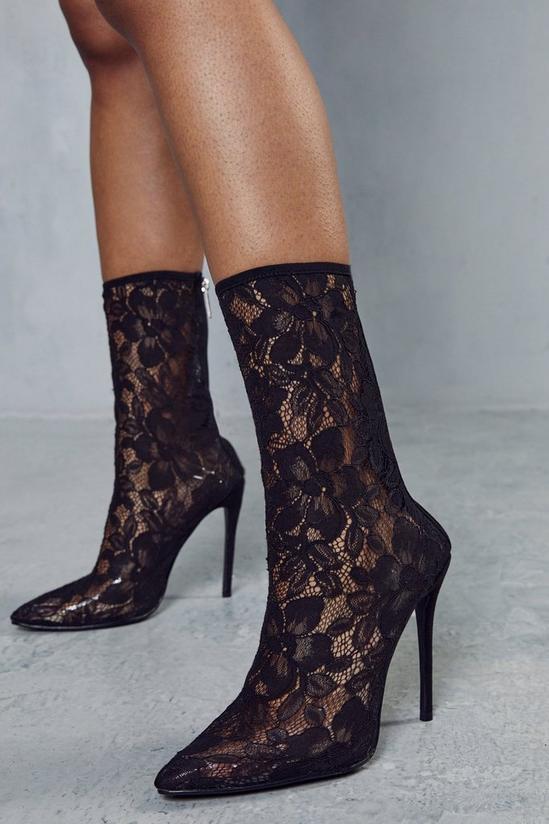 MissPap Lace Detail Heeled Ankle Boot 1