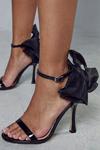 MissPap Oversized Bow Detail Strappy Heels thumbnail 2