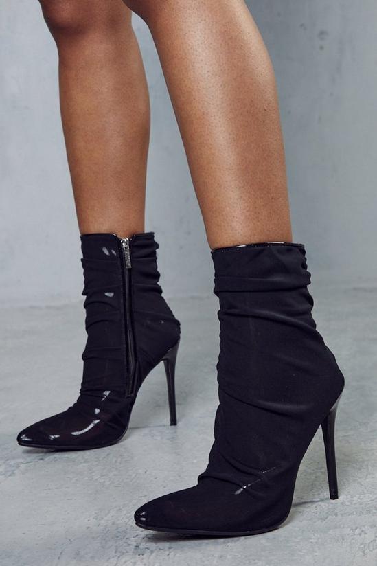 MissPap Ruched Mesh Ankle Boots 1