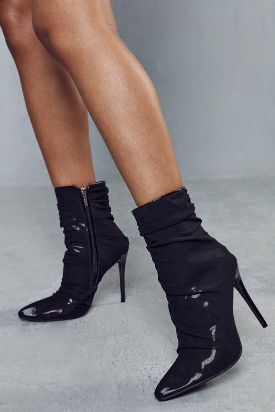 MissPap Ruched Mesh Ankle Boots 3