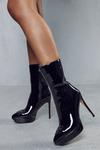 MissPap High Shine Buckle Detail Ankle Boots thumbnail 5