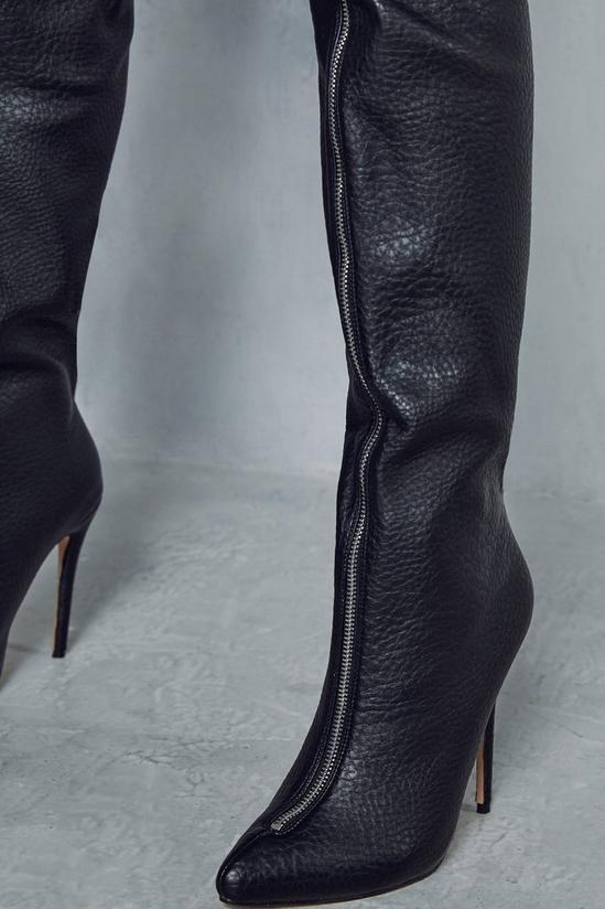 MissPap Croc Zip Detail Over The Knee Boots 3