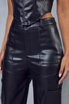 MissPap Leather Look Cargo Trousers thumbnail 3