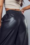MissPap Leather Look Ruched Waist Wide Leg Trousers thumbnail 2