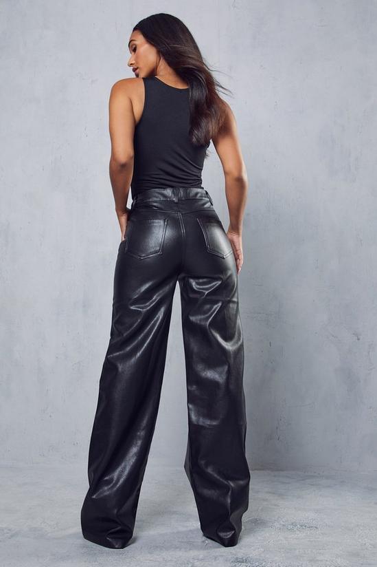 MissPap Leather Look Wide Leg Trousers 3
