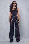MissPap Leather Look Wide Leg Trousers thumbnail 4