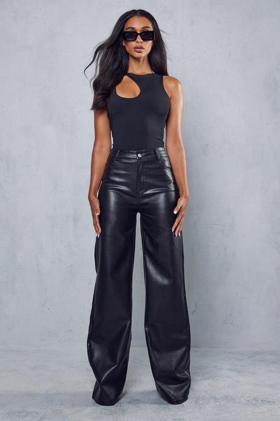 MissPap Leather Look Wide Leg Trousers 4
