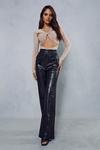 MissPap Leather Look Pin Tuck Wide Leg Trouser thumbnail 1