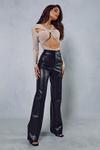 MissPap Leather Look Pin Tuck Wide Leg Trouser thumbnail 4