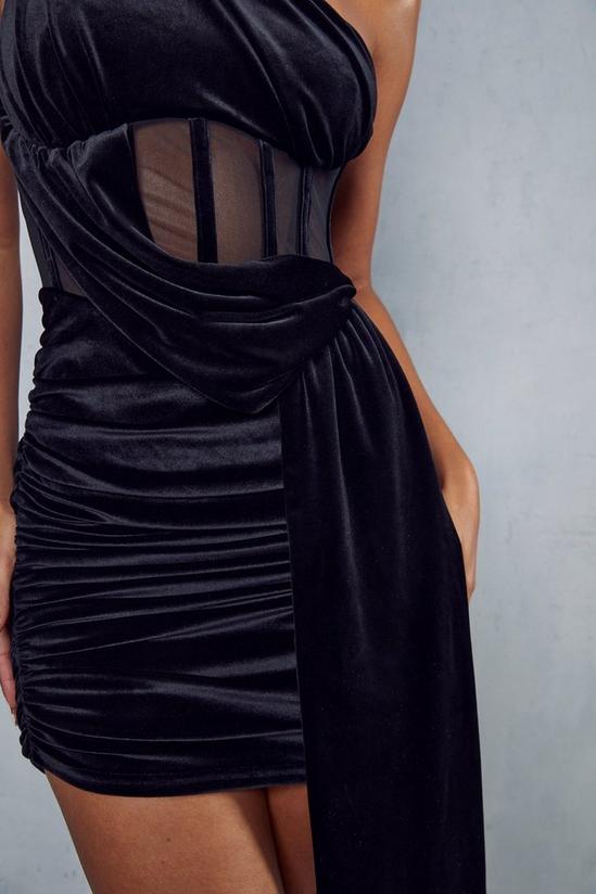 MissPap Premium Velvet Corset Insert Draped Dress 2