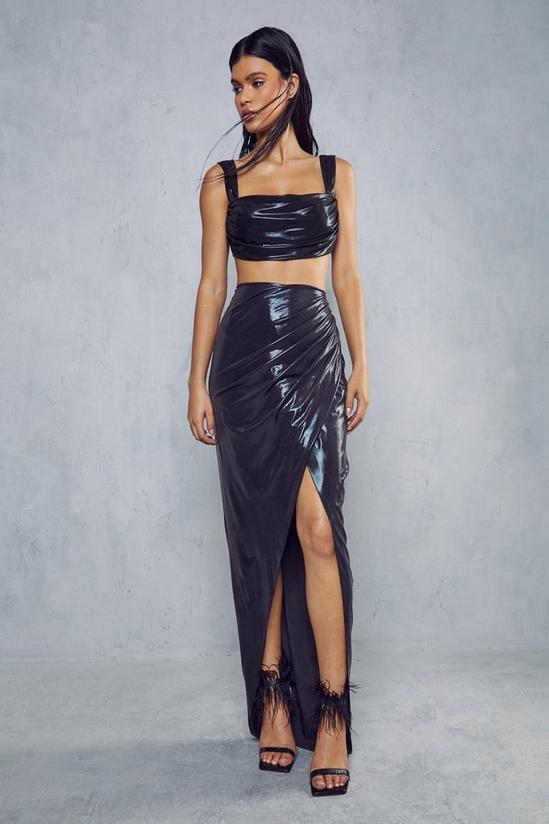 MissPap Metallic Ruched Maxi Skirt Co-ord 1