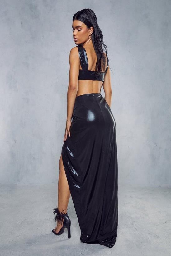 MissPap Metallic Ruched Maxi Skirt Co-ord 3