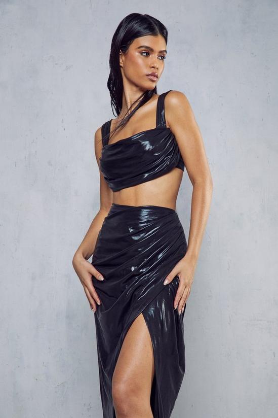 MissPap Metallic Ruched Maxi Skirt Co-ord 5
