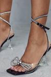 MissPap Clear Diamante Bow Strappy Heels thumbnail 2