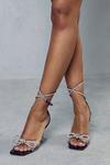 MissPap Clear Diamante Bow Strappy Heels thumbnail 3