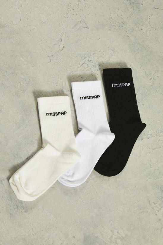 MissPap Misspap Lifestyle 3 Pack Ribbed Socks 2