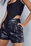 MissPap Leather Look Pleated Shorts thumbnail 5