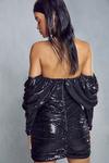 MissPap Premium Sequin Drape Sleeve Corseted Dress thumbnail 3